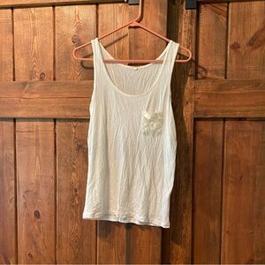 J.Crew Ivory Sequin Pocket Tissue Tank